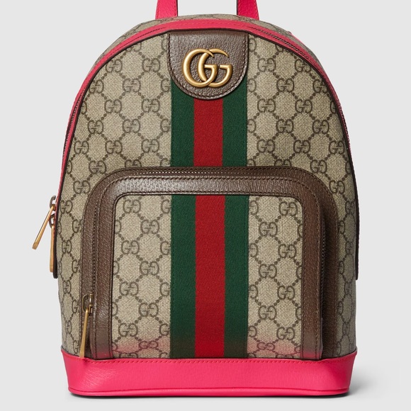 NEW Authentic Gucci Ophidia Small Backpack with Pink Trim - Picture 1 of 8